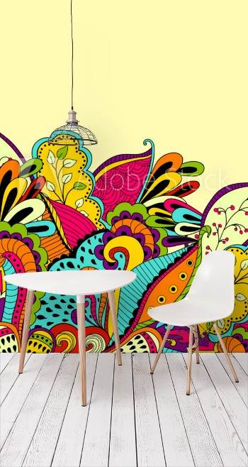 Picture of Seamless pattern background with abstract ornaments Hand draw i